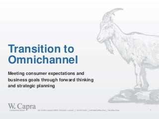 1
Meeting consumer expectations and
business goals through forward thinking
and strategic planning
Transition to
Omnichannel
 