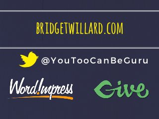 bridgetwillard.com
@YouTooCanBeGuru
 