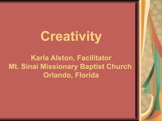 Creativity In Christian Education | PPT