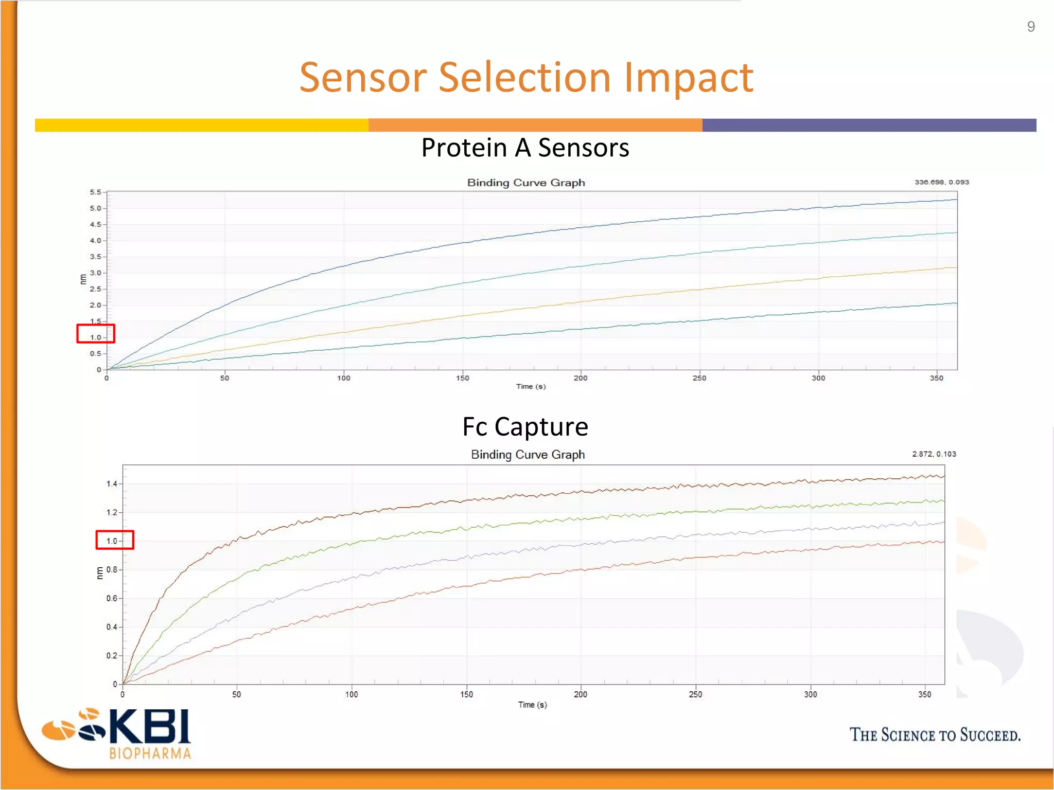 Sensor Selection Impact
9
Protein A Sensors
Fc Capture
 