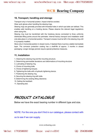 WCB slewing bearing models | PDF