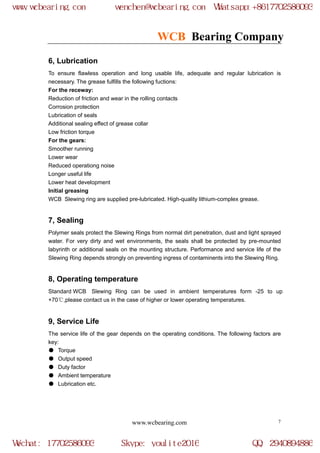 WCB slewing bearing models | PDF