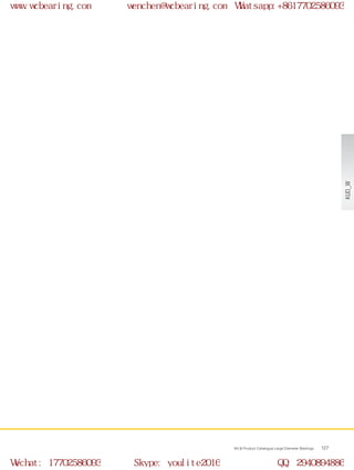 WCB Product Catalogue Large Diameter Bearings 127
KUD_W
www.wcbearing.com wenchen@wcbearing.com Whatsapp:+8617702586093
Wechat: 17702586093 Skype: youlite2016 QQ: 2940894886
 