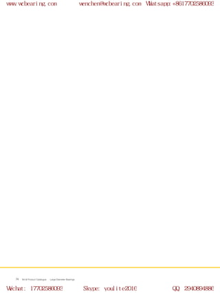 WCB Product Catalogue Large Diameter Bearings74
www.wcbearing.com wenchen@wcbearing.com Whatsapp:+8617702586093
Wechat: 17702586093 Skype: youlite2016 QQ: 2940894886
 