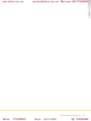 WCB Product Catalogue Large Diameter Bearings 99
KUD_V
www.wcbearing.com wenchen@wcbearing.com Whatsapp:+8617702586093
Wechat: 17702586093 Skype: youlite2016 QQ: 2940894886
 
