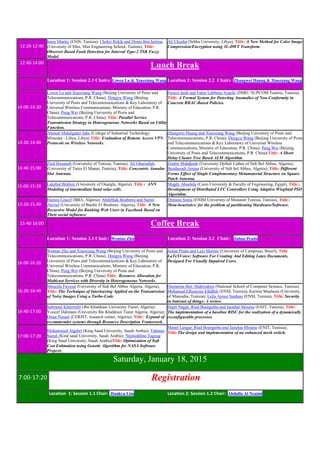 12:20-12:40
Imen Maalej (ENIS, Tunisia); Chokri Rekik and Donia Ben halima
(University of Sfax, Sfax Engineering School, T...