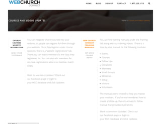 Web Church Connect - church courses updates