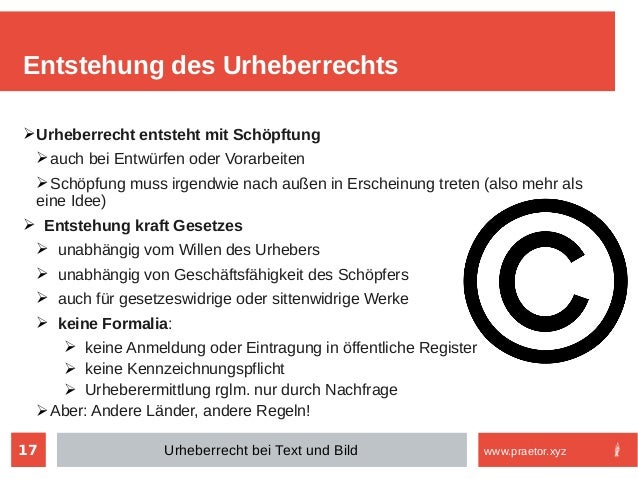 Urheberrecht bei Text und Bild