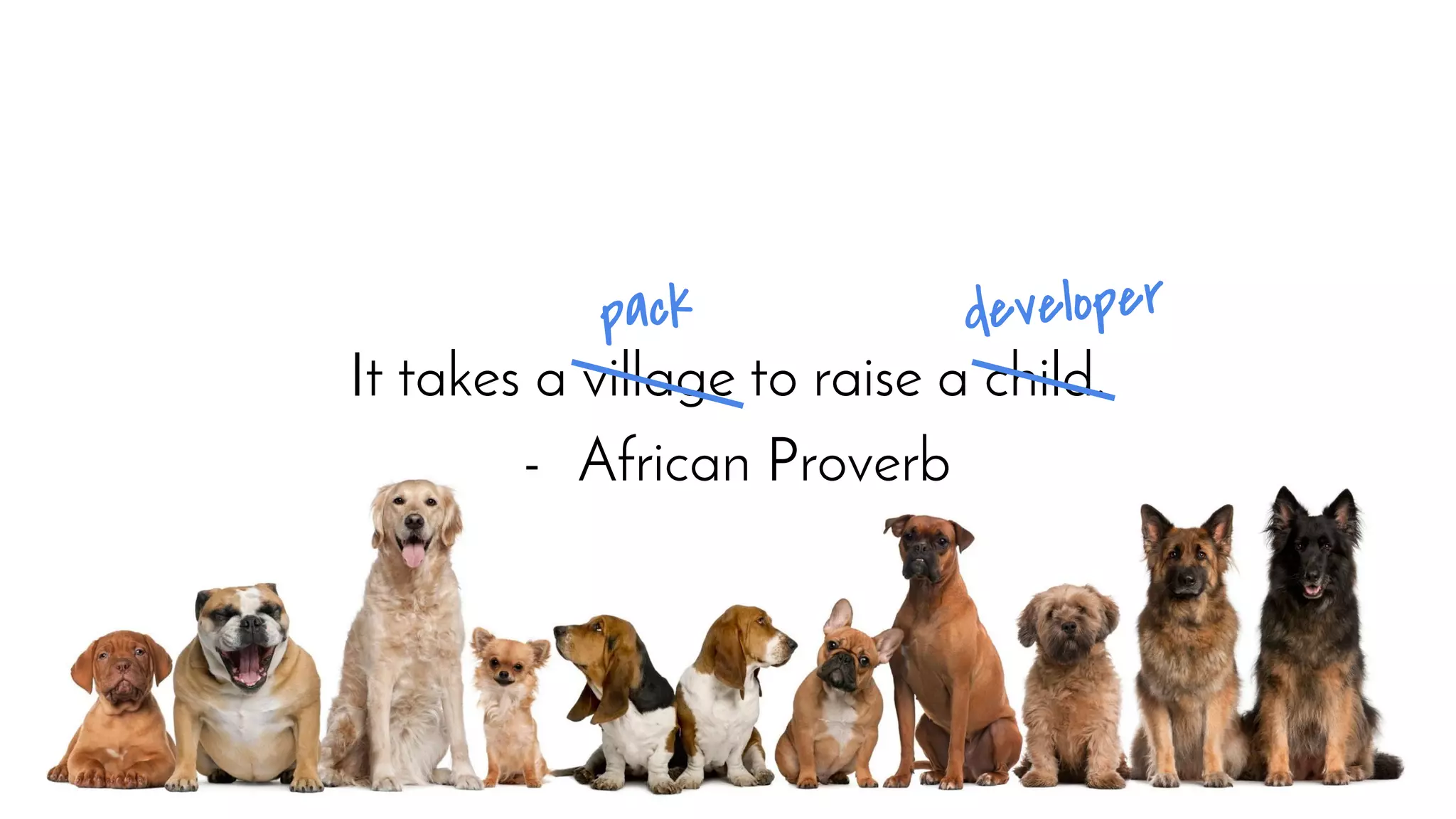 It takes a village to raise a child.
- African Proverb
developerpack
 