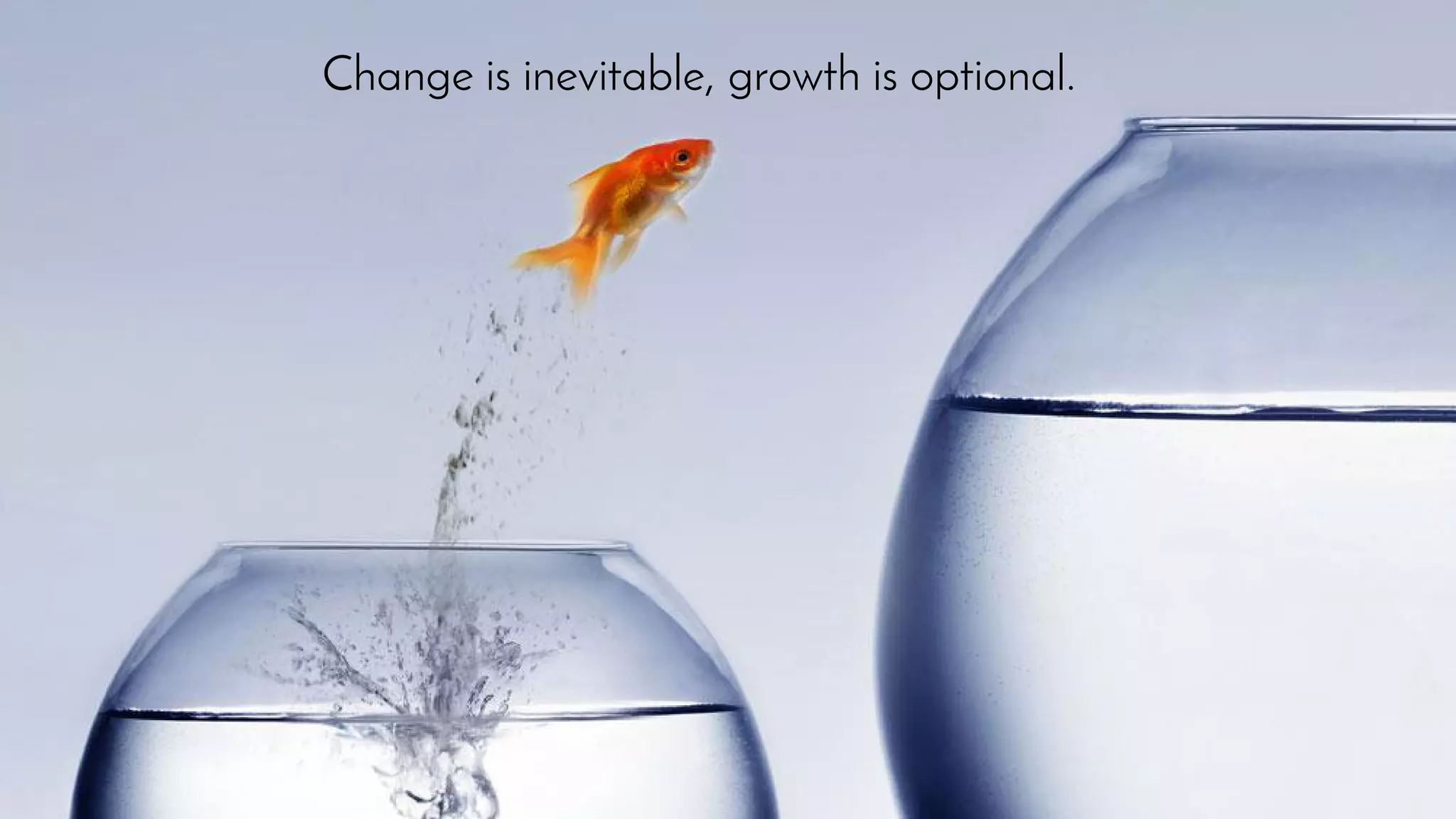 Change is inevitable, growth is optional.
 