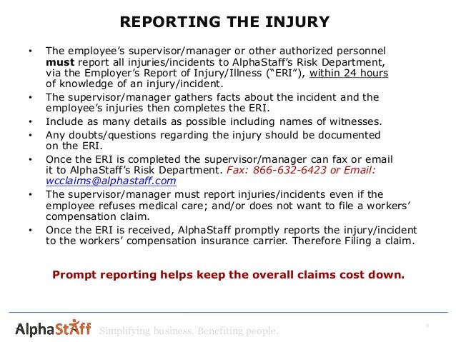 workers comp claims reporting workers compensation incident report