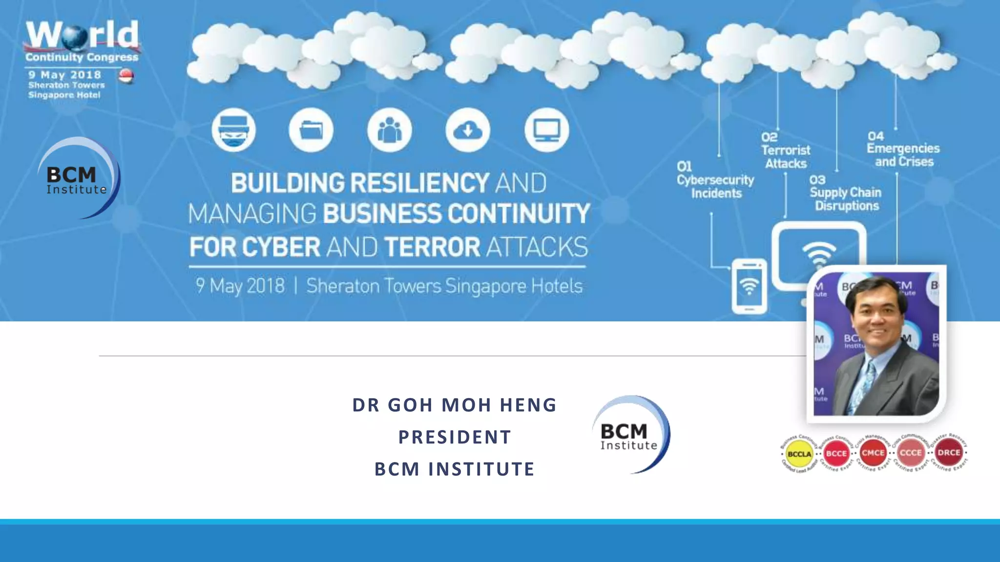 DR GOH MOH HENG
PRESIDENT
BCM INSTITUTE
 