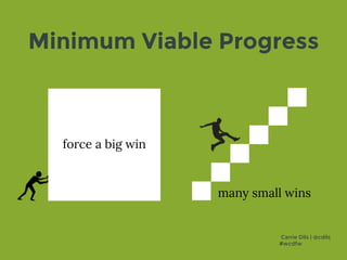Minimum Viable Progress
vforce a big win
many small wins
Carrie Dils | @cdils
#wcdfw
 
