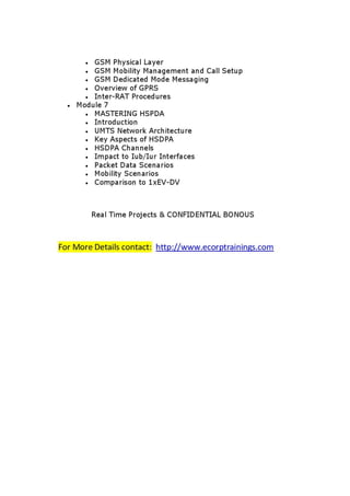 Wcdma umts training india