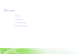 Key concepts
•CDMA
•Spread Spectrum
•Direct Sequence spreading
•Spreading and Processing gain
 