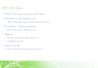 WCDMA System
• WCDMA is the most common radio interface for UMTS systems
• Wide bandwidth, 3.84 Mcps (Megachips per second)
– Maps to 5 MHz due to pulse shaping and smallguard bandsbetweenthe carriers
• Users share the same 5 MHz frequency band and time
– ULand DL have separate 5 MHz frequencybands
• High bit rates
– WithRelease ’99 theoretically 2 Mbps bothUL and DL
– 384 kbps highest implemented
• Fast power control (PC)
=> Reduces the impact of channel fading and minimizes the interference
 