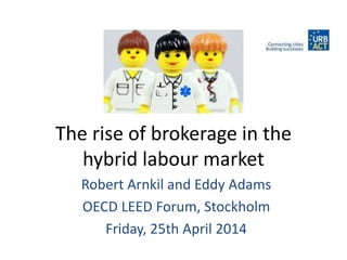 The rise of brokerage in the
hybrid labour market
Robert Arnkil and Eddy Adams
OECD LEED Forum, Stockholm
Friday, 25th April 2014
 