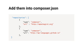 Paths in composer.json
"config" : {
"vendor-dir": "wp-content/vendor",
},
"extra" : {
"wordpress-install-dir": "core",
"dr...