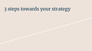 3 steps towards your strategy
 