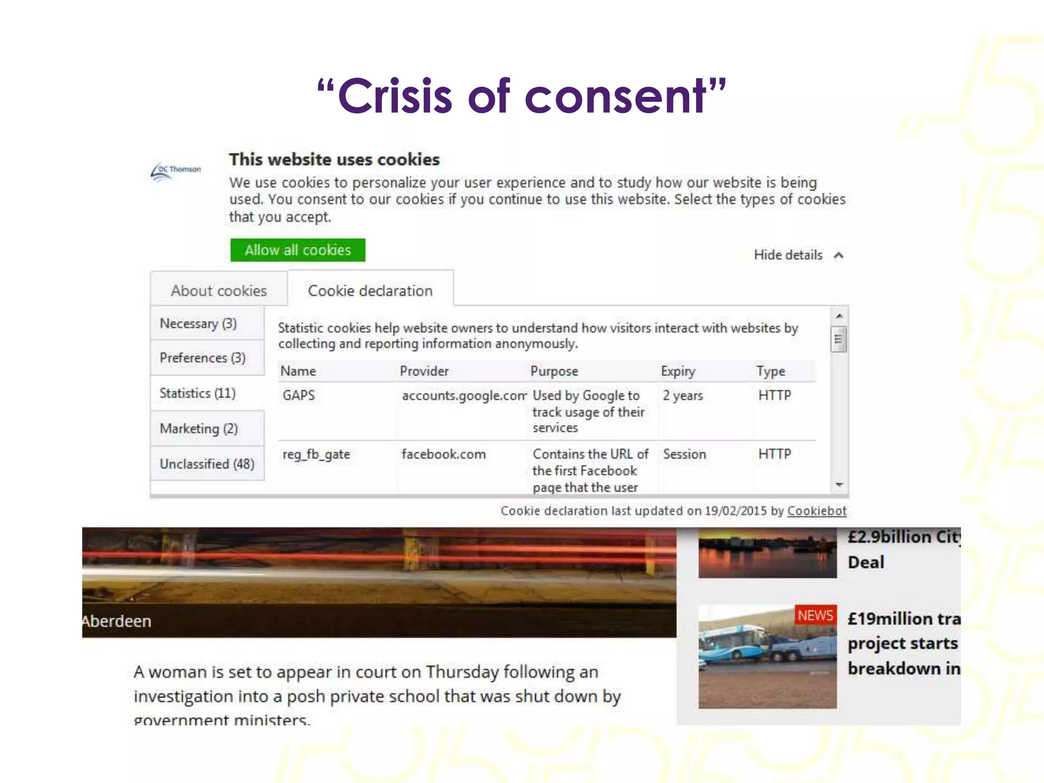 “Crisis of consent”
 