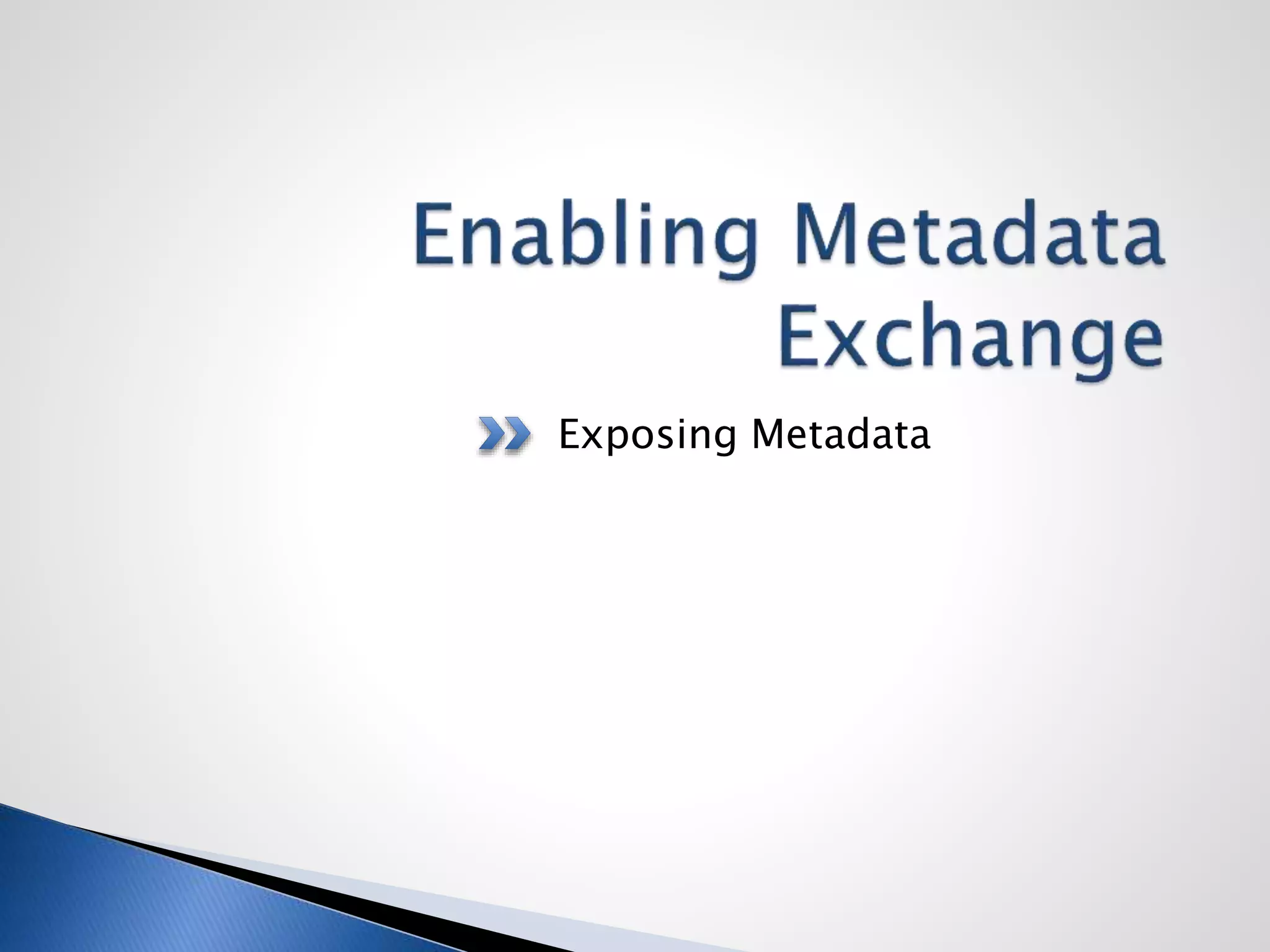 Exposing Metadata
 