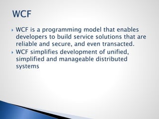 WCF Fundamentals | PPTX