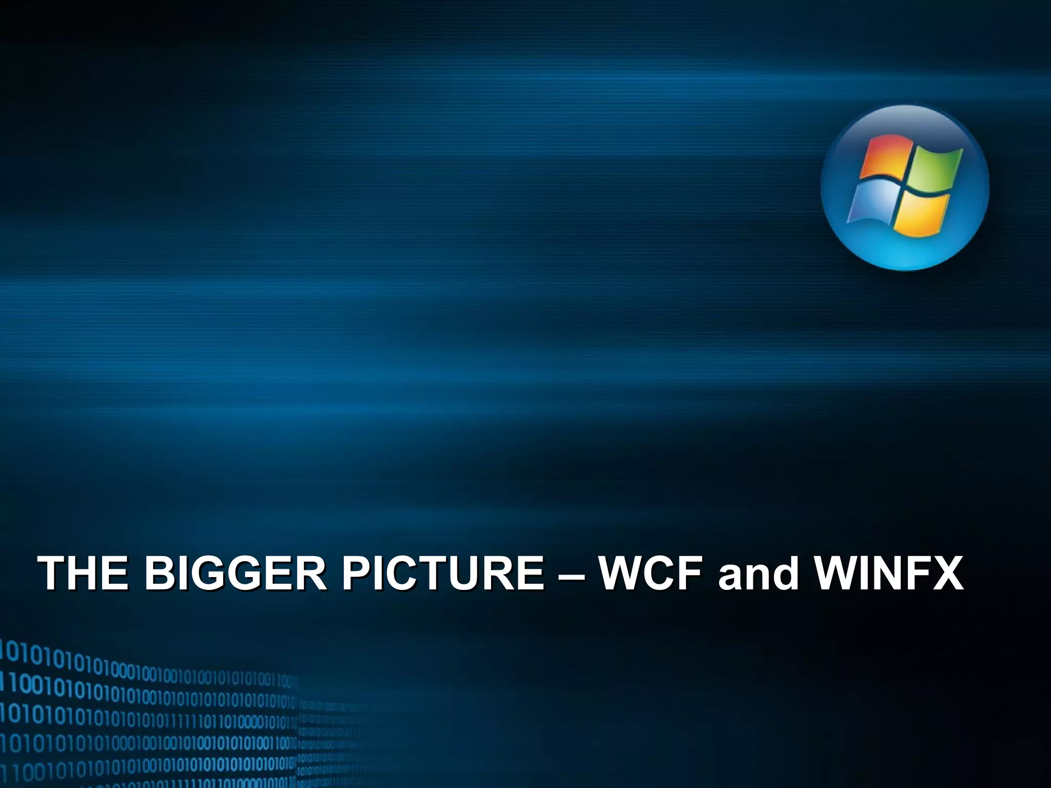 THE BIGGER PICTURE – WCF and WINFX 