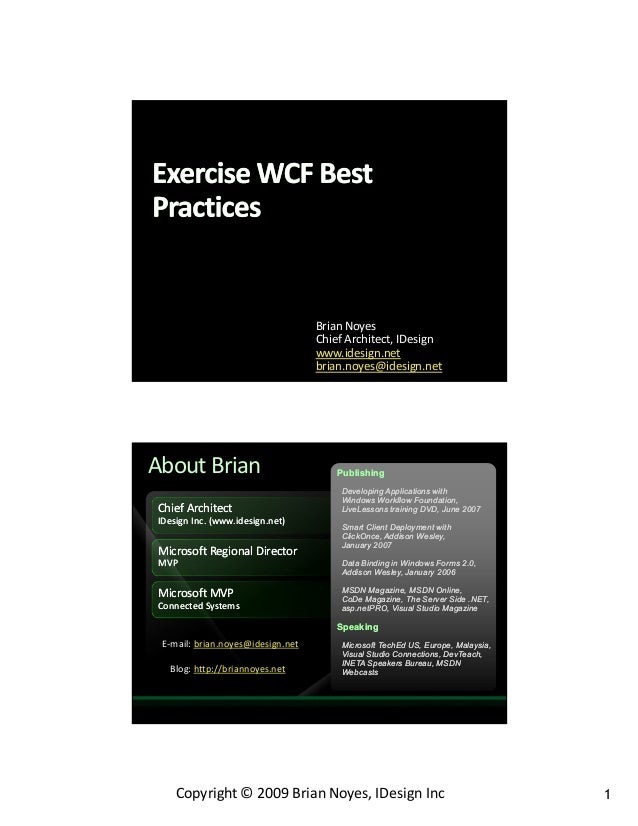 tutorial foundation architect chief Wcf best practices tutorial foundation architect chief Wcf best practices