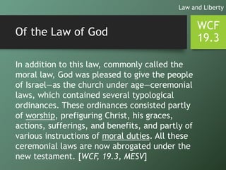 WCF Chapter 19 - The Law of God | PPTX