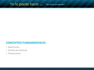 CONCEPTOS FUNDAMENTALESOperacionesGestión de InstanciasTransacciones