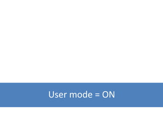 User mode = ON
 