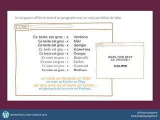 35WORDPRESS CAMP GENÈVE 2016
@frederiquegame
www.frederiquegame.fr
 