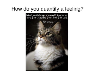 How do you quantify a feeling?
 