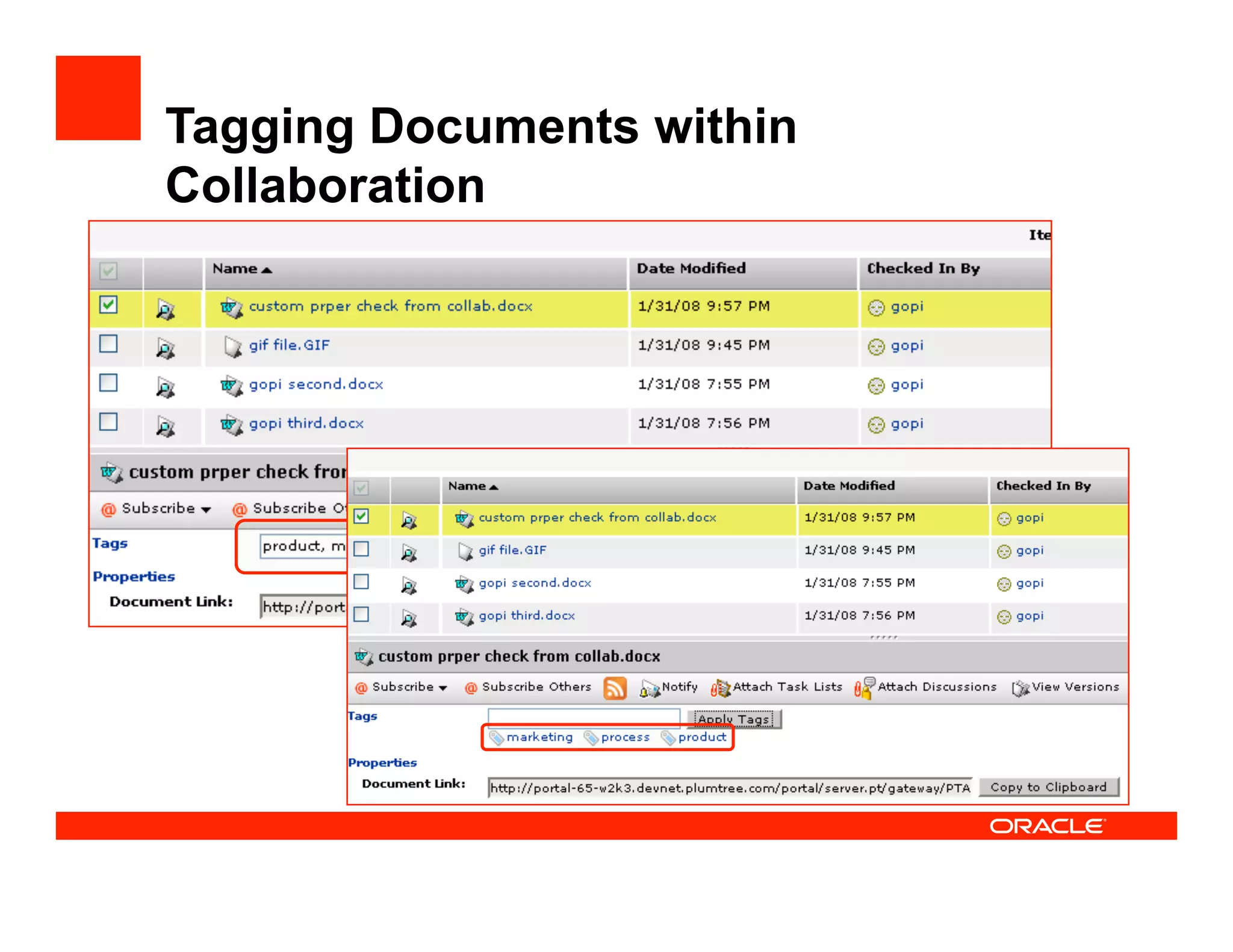 Tagging Documents within
Collaboration
 