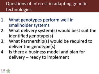 Innovative use of conventional and new technologies to unravel breed options for smallholder dairy production in Africa