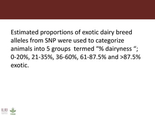 Innovative use of conventional and new technologies to unravel breed options for smallholder dairy production in Africa