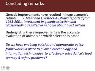 Innovative use of conventional and new technologies to unravel breed options for smallholder dairy production in Africa