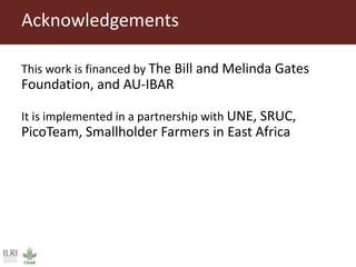 Innovative use of conventional and new technologies to unravel breed options for smallholder dairy production in Africa