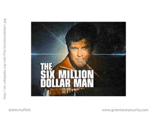 http://en.wikipedia.org/wiki/File:Sixmilliondollar1.jpg




@alecmuffett
www.greenlanesecurity.com
 