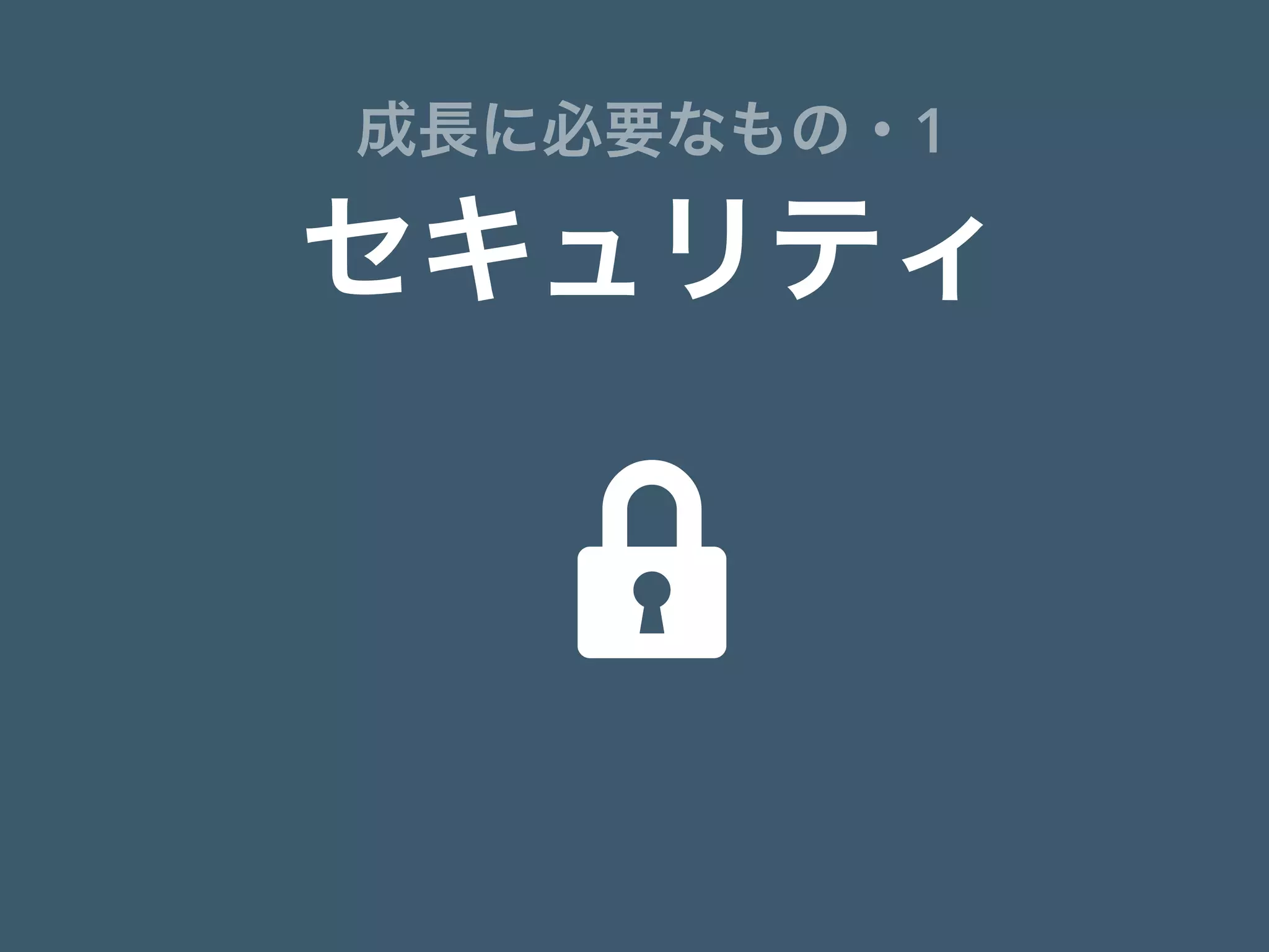 セキュリティ
成長に必要なもの・1

 