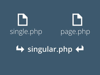  single.php page.php
 singular.php 
 