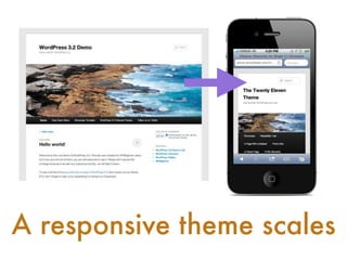 A responsive theme scales
 