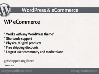 WordPress & eCommerce - WCLV 2011