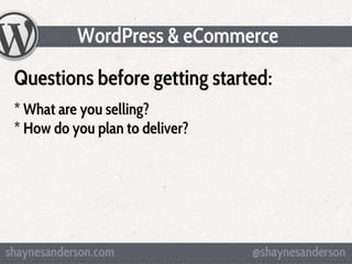 WordPress & eCommerce - WCLV 2011