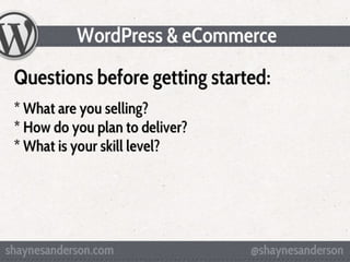 WordPress & eCommerce - WCLV 2011