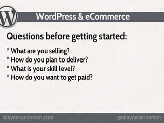 WordPress & eCommerce - WCLV 2011