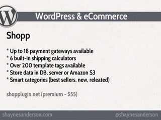 WordPress & eCommerce - WCLV 2011