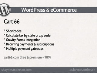 WordPress & eCommerce - WCLV 2011