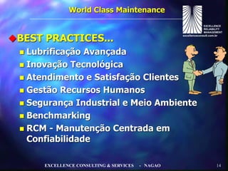 Gestão de Indicadores de Manutenção - Gestão WCM