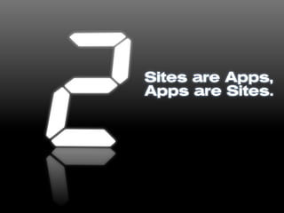 Sites are Apps,
Apps are Sites.
 
